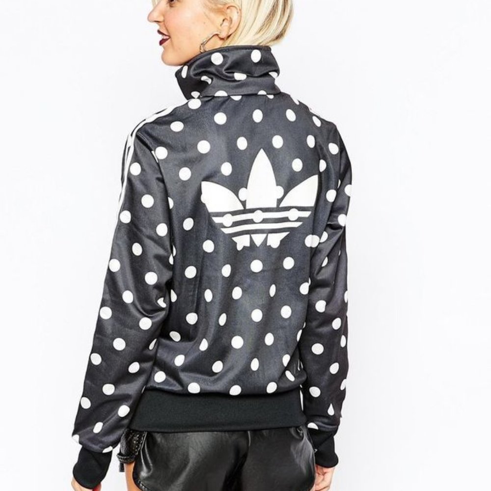 adidas black and white polka dot track top